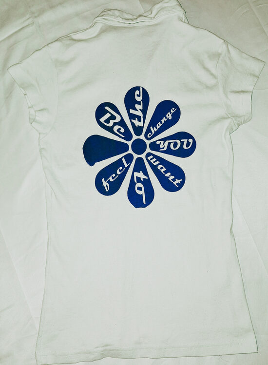 Polo krekls ar apdruku — be the change WL